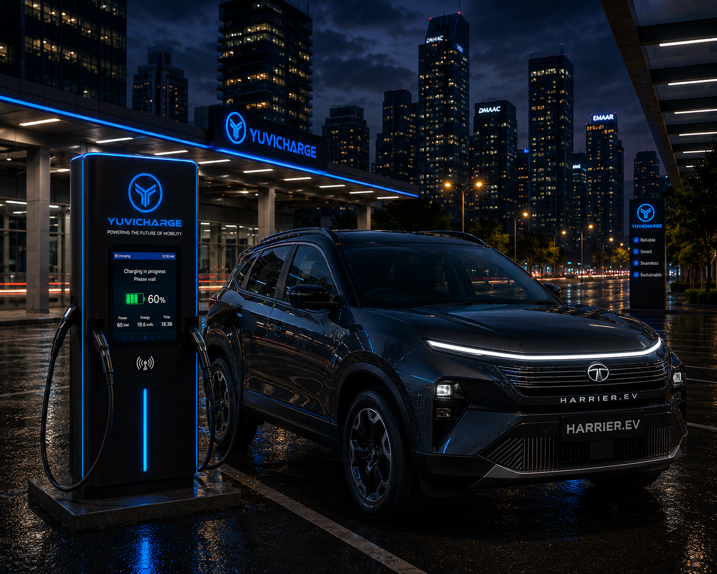 Indian Electric SUV Charging with YuviCharge Station